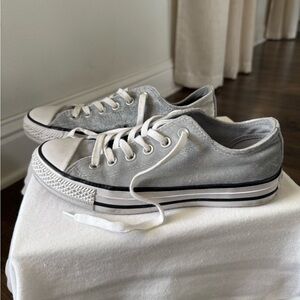 Converse All Star Silver Velour Sneaker